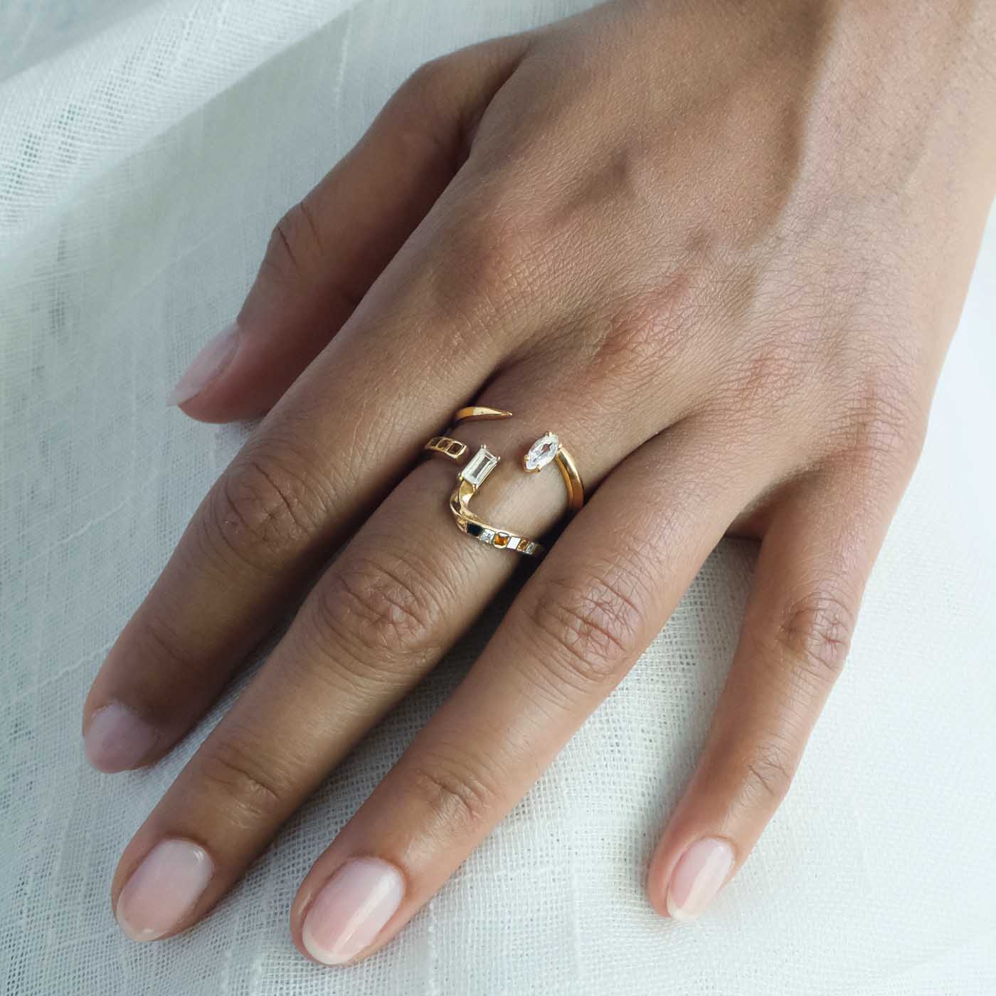 Alexi Ring in Yellow Gold Vermeil and Gemstones